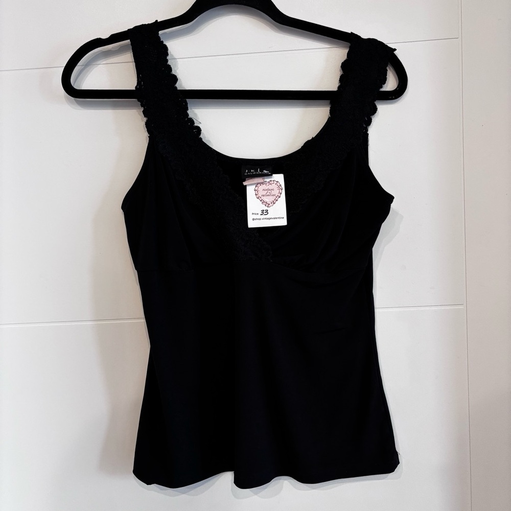 Elegant Black Lace Trim Top